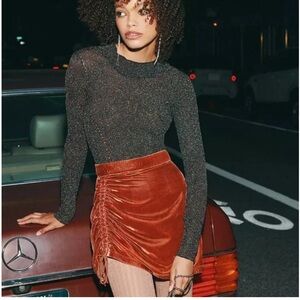 NWT Free People Vivienne Velvet Mini Skirt